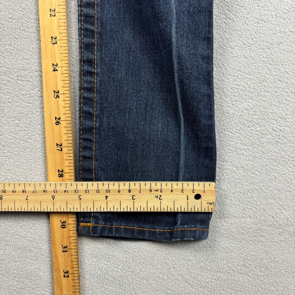 True Religion Womens Skinny Jeans Size 25 Dark Wash Orange Stitch Low Rise - Picture 2 of 8